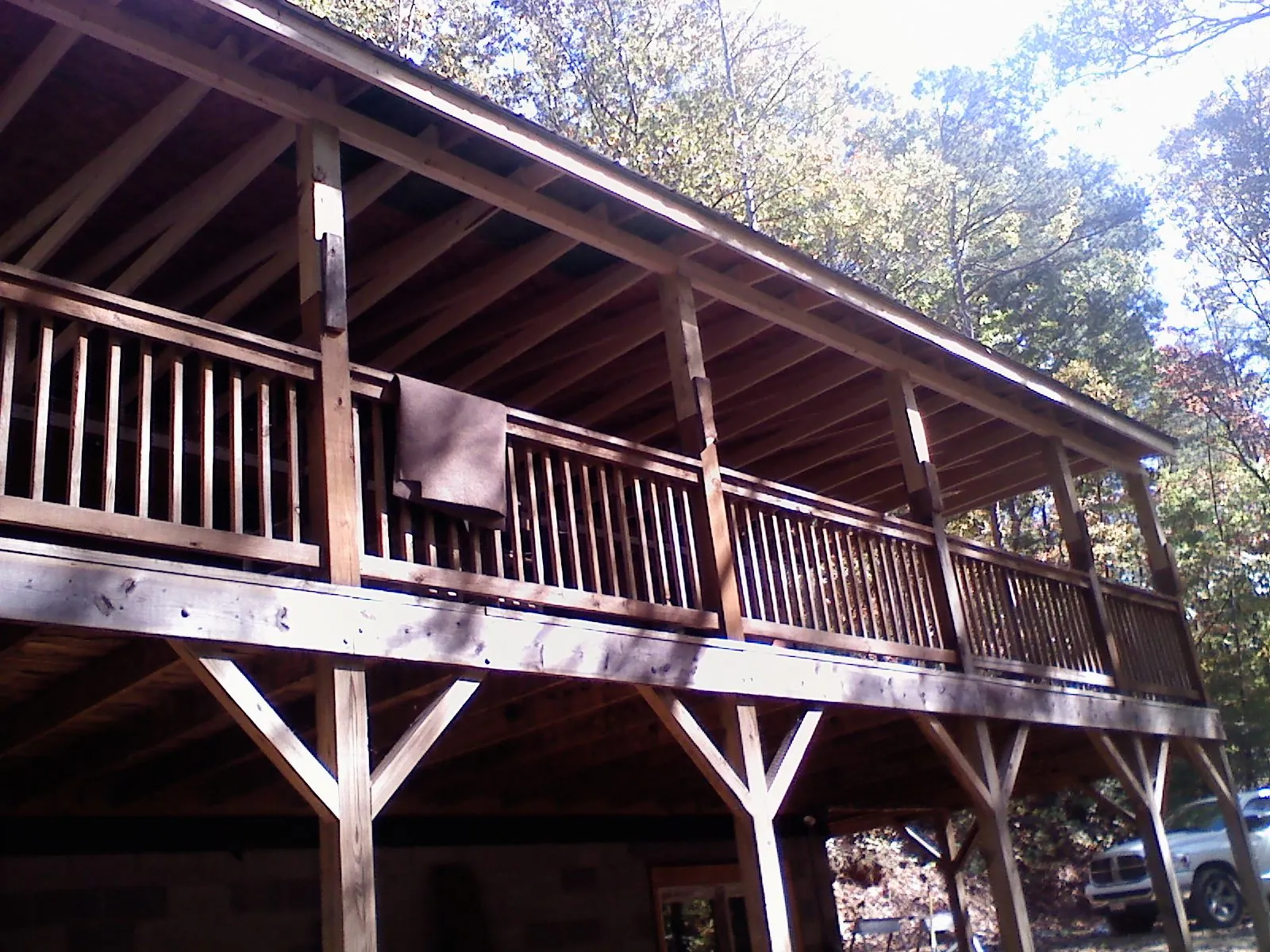 Timber framing under a new elevated porch and deck — Roof Leak Repair in Crittenden by Roofing Brothers